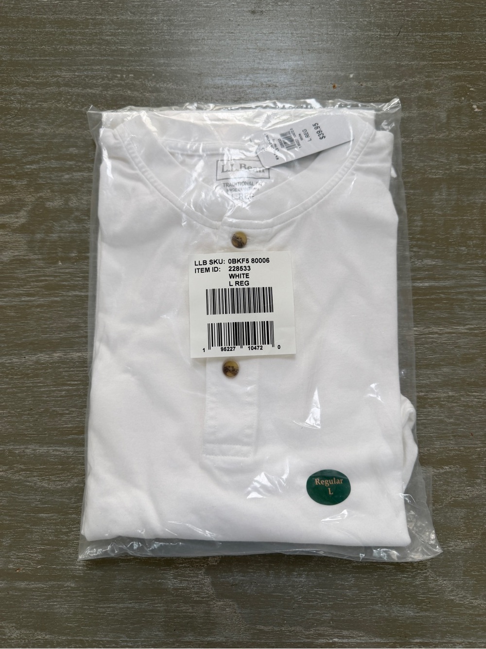 LL Bean Men's Carefree Unshrinkable Tee, Traditional Fit, Long-Sleeve Henley. - Picture 2 of 6